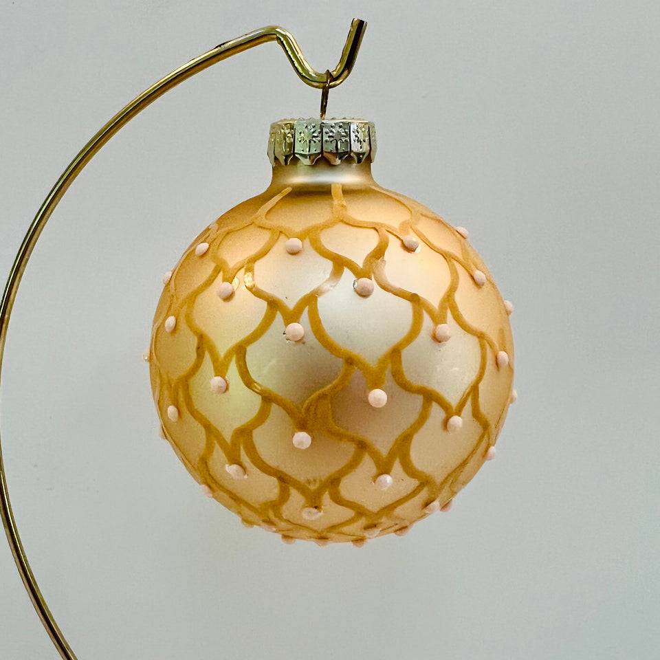 Champagne Glass Ornament with Hand-painted Champagne Design and Beading