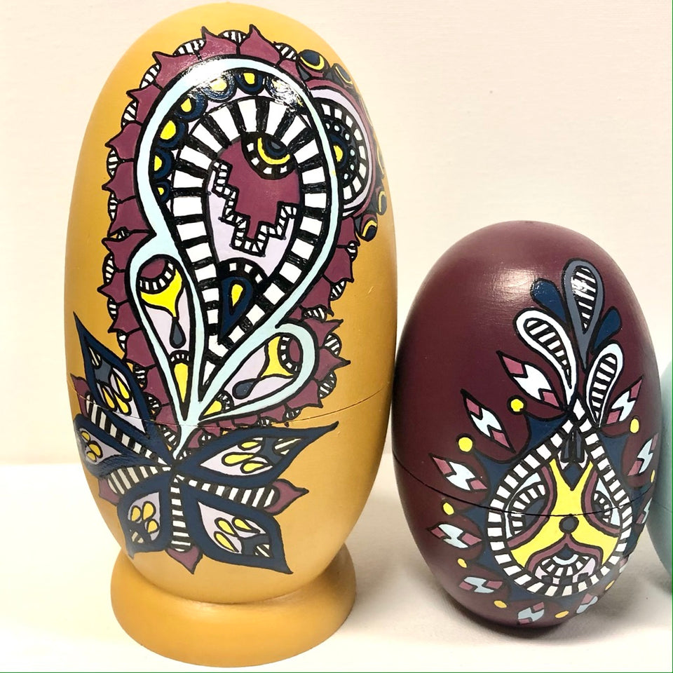 Matryoshka Stacking Eggs with Hand-Painted Detail