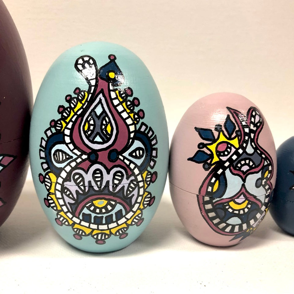 Matryoshka Stacking Eggs with Hand-Painted Detail